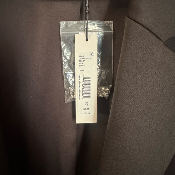 NWT Alice and Olivia Crystal Fringe Cropped Blazer - Picture 5 of 12